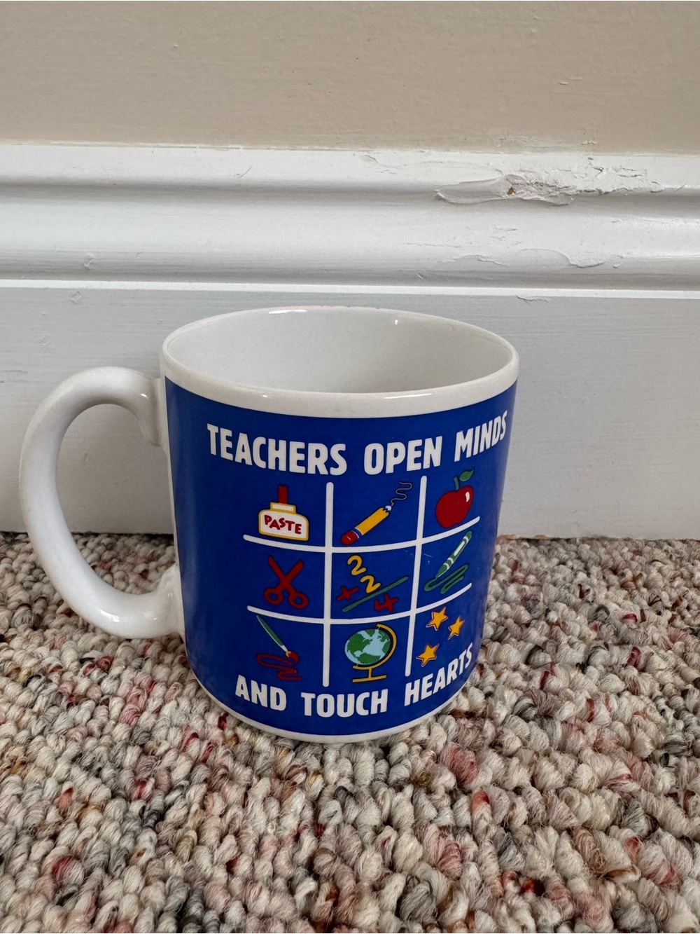 1995 Frances Meyer, Teachers Open Minds Blue Ceramic Coffee Mug